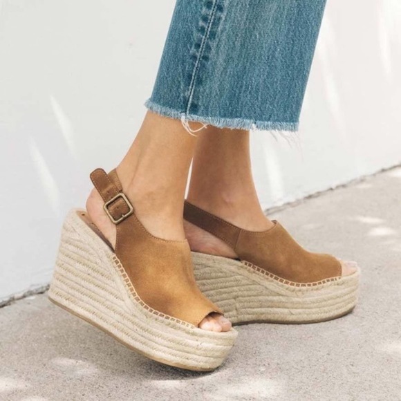 Soludos Sevilla Platform Wedge Espadrille Sandals in Walnut Size 9.5 - Picture 1 of 9